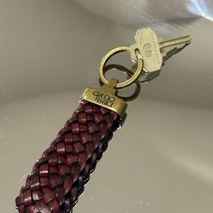 Stocking Stuffer - Claudio Ferrici Brown Braided Leather Keychain